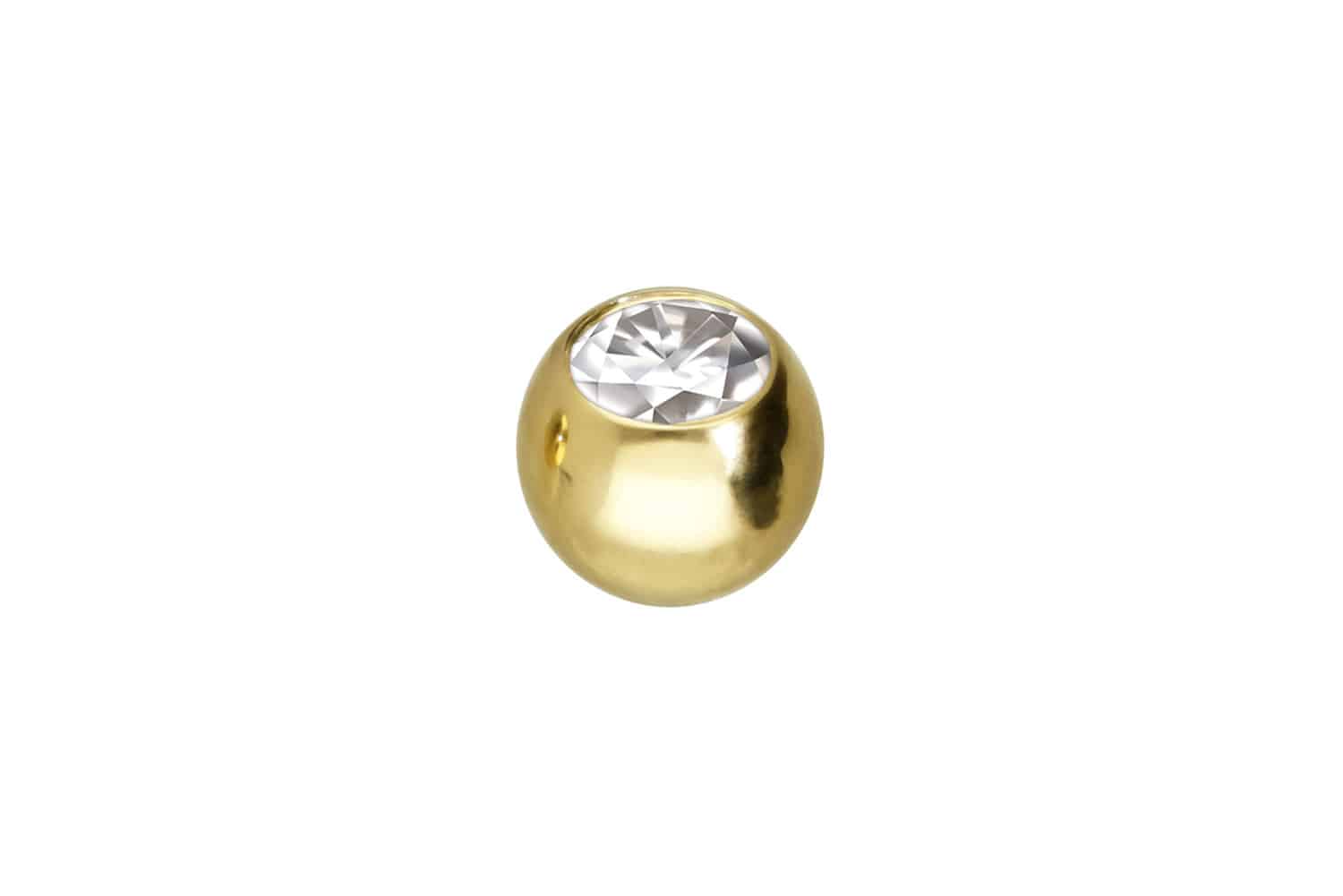 14/18 Karat Gold Schraubkugel MOISSANIT von Piercingline